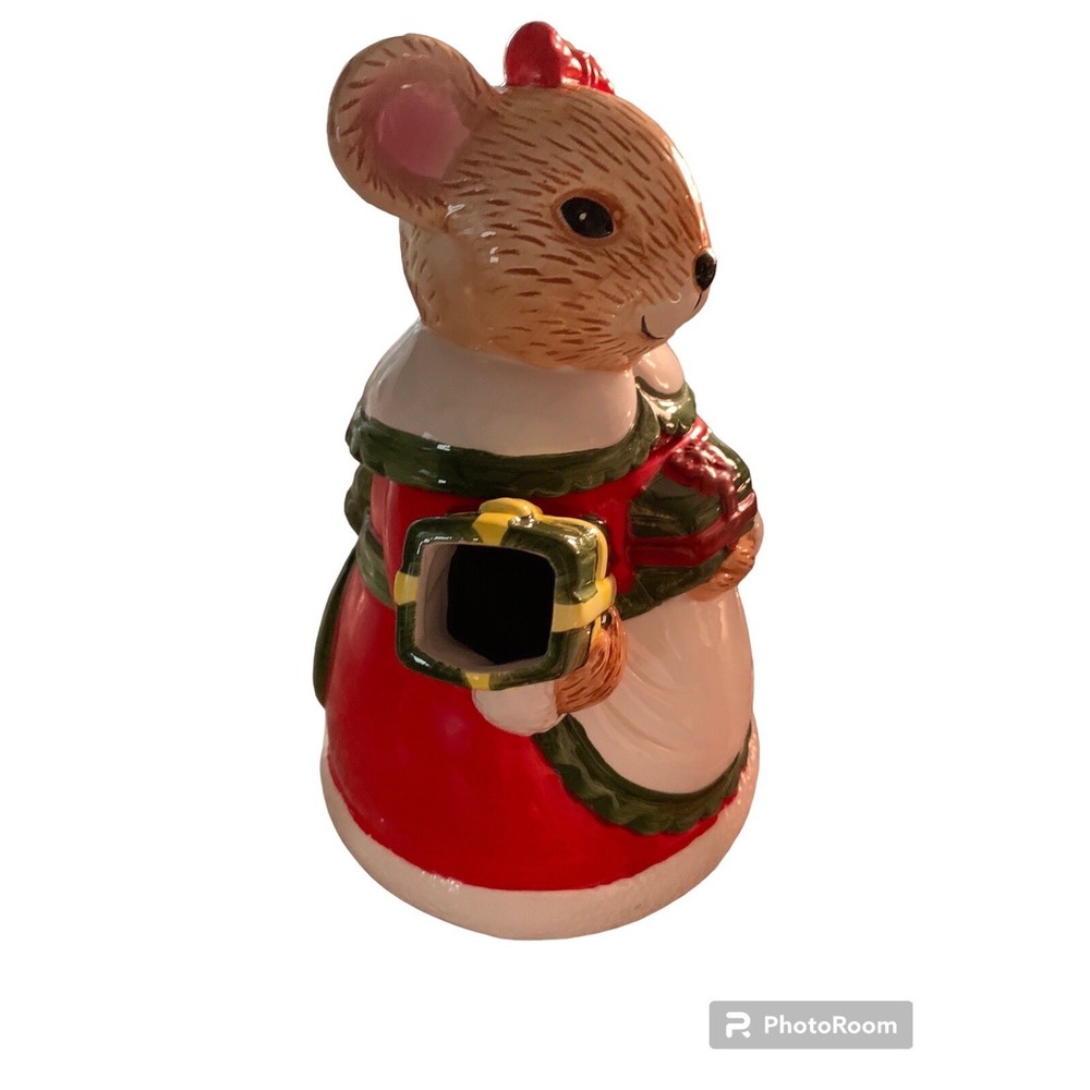 Vintage Mrs Christmas Mouse Tea Pot With Sugar And Creamer - Picture 3 of 8